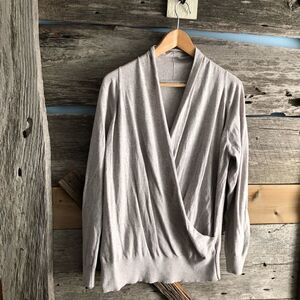 REITMANS Plus Size XXL Pale Grey Speckled Crossover Sweater